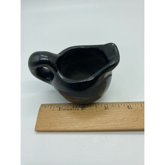 Vintage Santa Clara Black on Black Art Pottery small pitcher unsigned - Picture 5 of 8